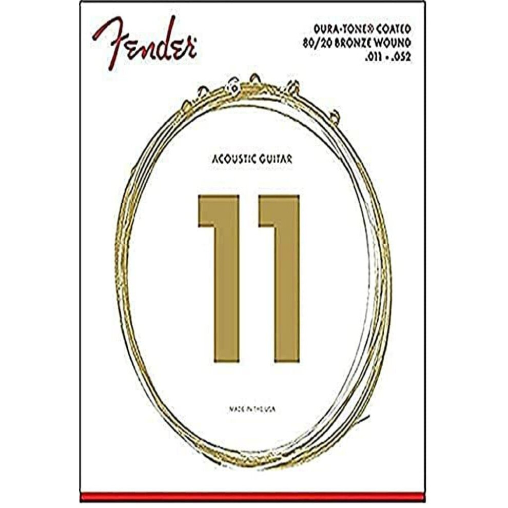Fender Dura-Tone Coated 80/20 Bronze Acoustic Guitar Strings  880CL .011-.052