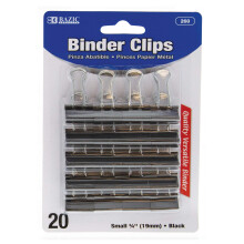 BAZIC Binder Clips Kleine Zwarte 3/4"" (19mm) Papierklemmen Paperclip Paperclips voor Kantoor Schoolbenodigdheden Thuis Keuken Opslag (20/Pack) 1-Pack