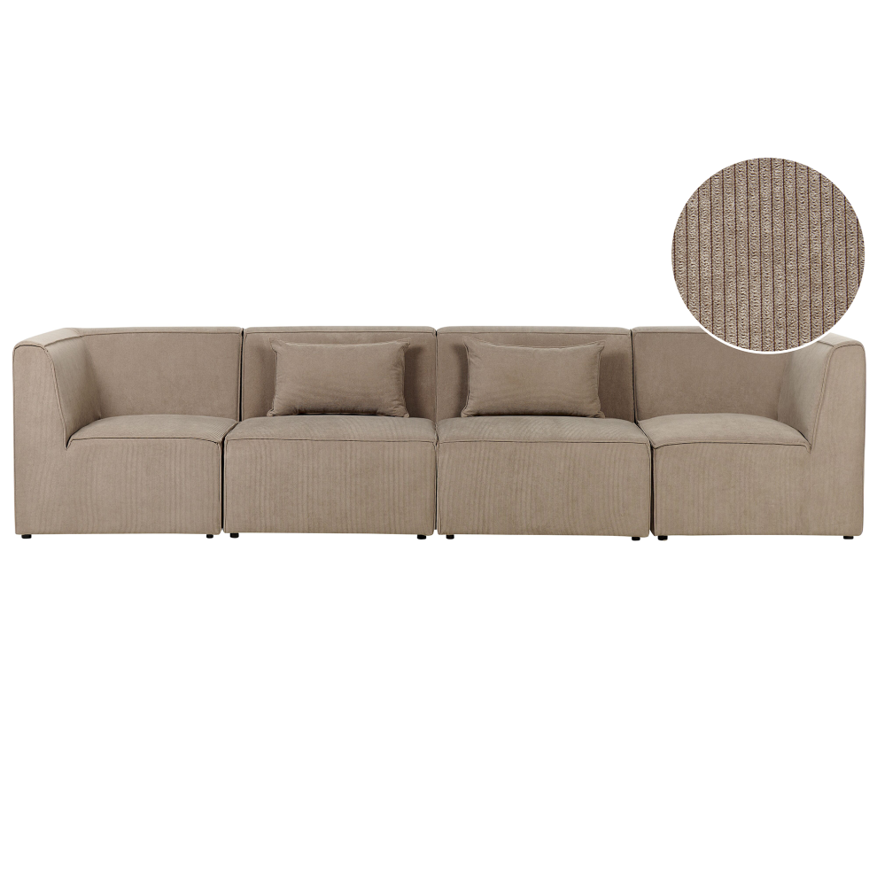 Modular Sofa LEMVIG Corduroy Taupe 4 Seater
