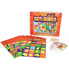 GeoToys GeoBingo, Världen Bingo för Barn Från 4 År, Geografispel för Hem, Skola eller Läger - Roligt Utbildningsspel