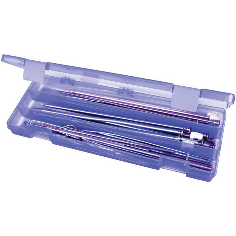 ArtBin 6932AB Hook & Needle Nook  Knitting & Crochet Organizer  [1] Plastic Storage Case  Translucent Periwinkle