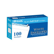 BAZIC #6 3/4 Peel and Seal White Konvolut 572-24P (100-Pack)