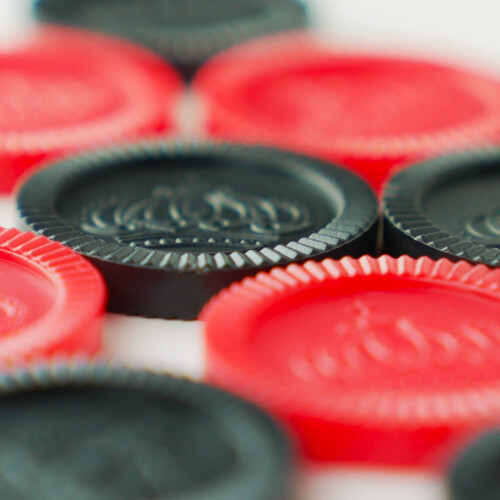 Cannon Sports Black & Red Checkers Replacement Pieces - Plastic & Stackable for Board Game 2