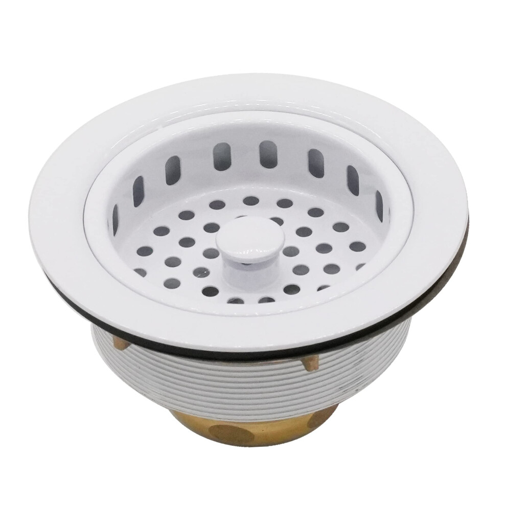 Cr   pine d'   vier de cuisine Westbrass D214-50 3-1/2"" style poteau, grande taille, paquet de 1, rev   tement en poudre blanc