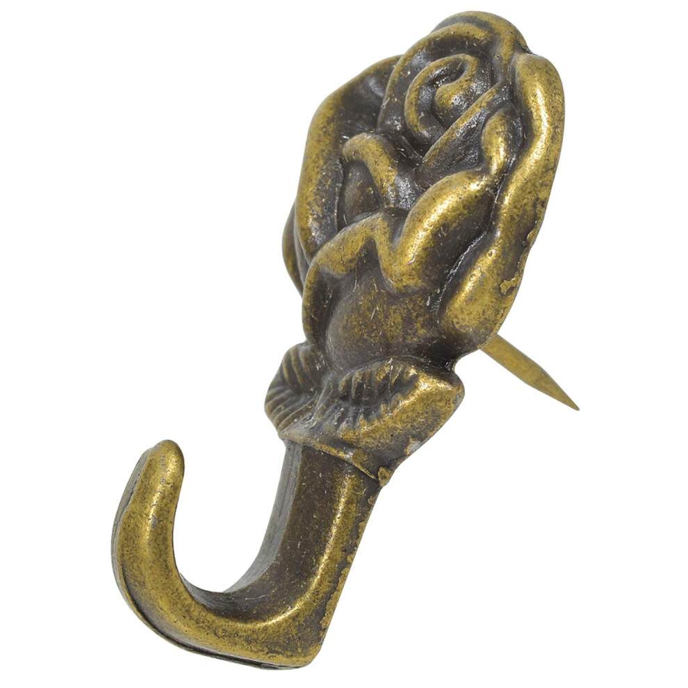 The Hillman Group 122292 Rose Push Pin Hanger Antique Brass 008236695595