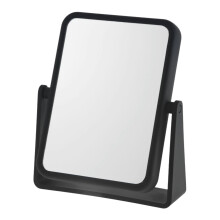 Danielle Creations 6.75-Inch Magnifying Vanity Makeup Mirror Rectangular Soft Touch Finish with 7X Magnification and 360 Swivel Black
