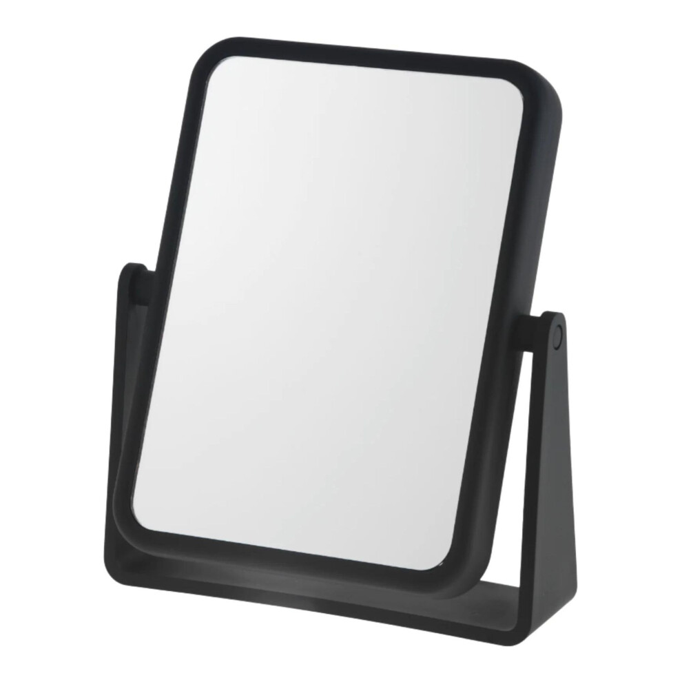 Danielle Creations 6.75-Inch Magnifying Vanity Makeup Mirror Rectangular Soft Touch Finish with 7X Magnification and 360 Swivel  Black-image-OPC-PGFCQWS-NEW