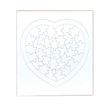 Hygloss Products 6 Blank Heart Puzzles - 8.5 x 9.5 Inches with Surrounding Frame - Ideal for Valentines Day Crafts - Write Draw and Decorate -