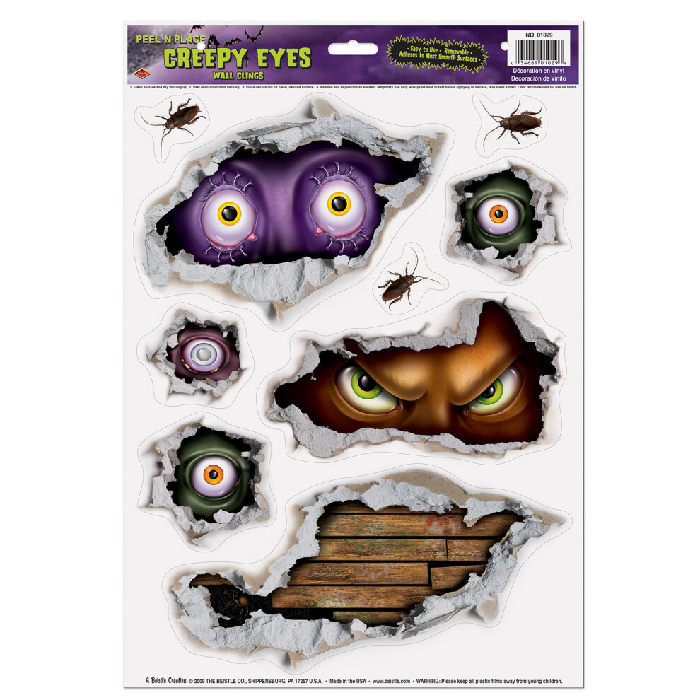 Beistle Co Creepy Eyes Peel 'N Place