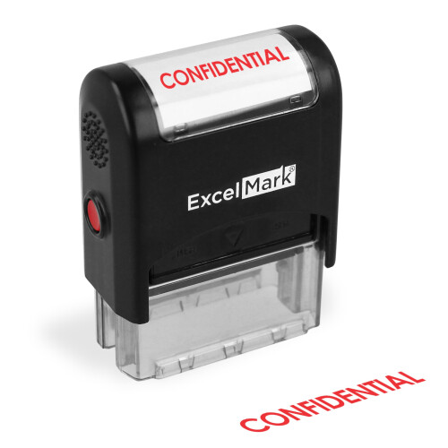 Confidential Self Inking Rubber Stamp - Red Ink