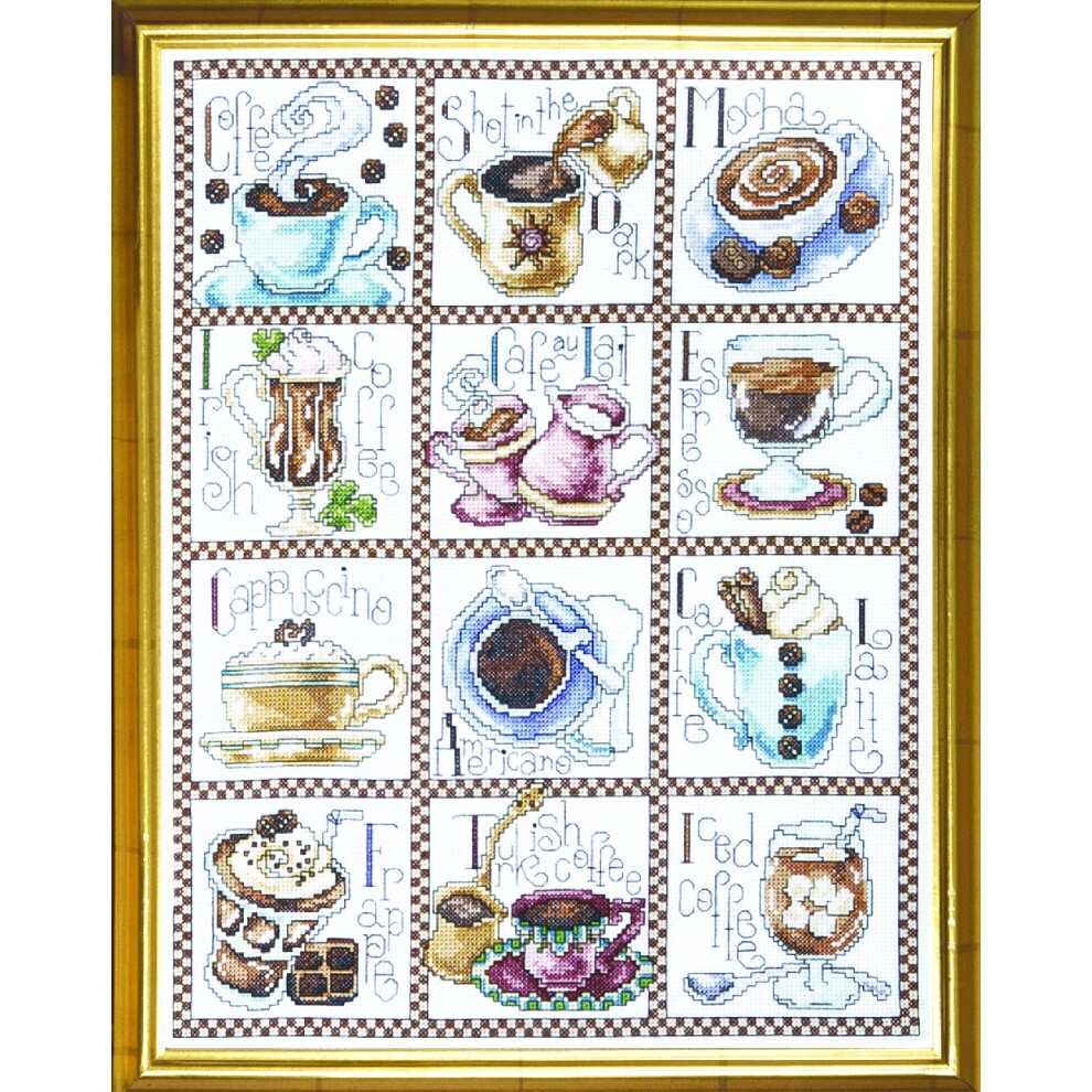 Design Works Crafts Point De Croix Compt Pause Caf 12 X 14 Pouces Blanc-image