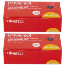 "Kleine Binderclips, Stalen Draad, 3/8"" Capaciteit, 3/4"" Breed, Zwart/Zilver, 144/Verpakking"
