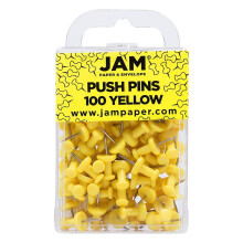 JAM PAPER Värikkäät nastat - keltaiset neulat - 100 kpl/pakk