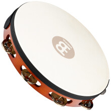 Meinl Percussion TAH1AB Traditionelles 10-Zoll-Tamburin aus Holz mit Ziegenfellfell und Stahlschellen, 1 Reihe