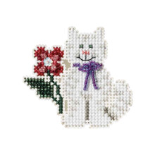 Tropical Kitty kralen geteld kruissteek ornamentpakket Mill Hill 2007 lenteboeket MH18-7103