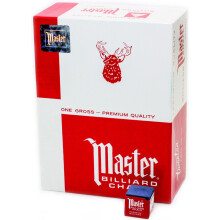 Confezione da 144 cubi di gesso da biliardo Master Billiard, blu, con scatola protettiva - Gesso da biliardo professionale per un rivestimento li