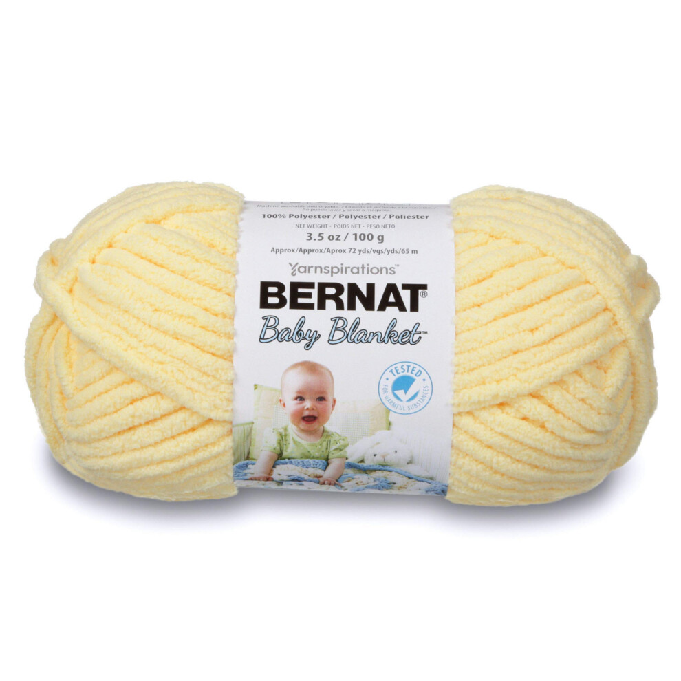 Bernat Baby Blanket Yarn 3,5 oz Gauge 6 Super Bulky Baby Geel