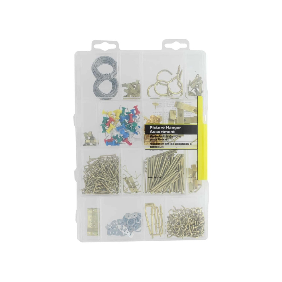 Hillman 130278 Picture Hanger Assortment Kit 500 Piece No Size White 008236797275