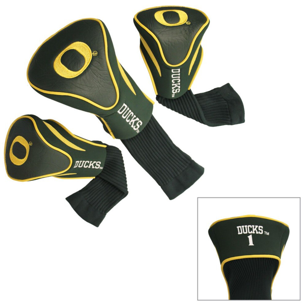 Photos - Golf Team NCAA Oregon Ducks Contour Club Headcovers Numbered 1 3 & X Fits Oversized Drivers Utility Rescue &(3 Count)