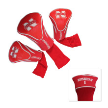 Team Golf NCAA Nebraska Cornhuskers Contour Golf Club Headcovers (3 stuks) Genummerd 1 3 & X Geschikt voor extra grote drivers Utility Rescue & Fairw