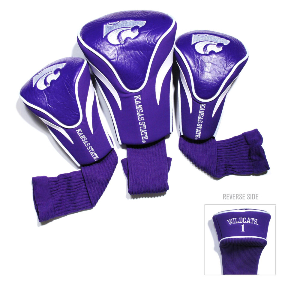 Photos - Golf Team NCAA Kansas State Wildcats Contour Club Headcovers Numbered 1 3 & X Fits Oversized Drivers Utility(3 Count)