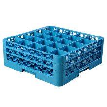 Carlisle RG25-214 OptiClean - Rejilla para vasos de 25 compartimentos con 2 extensores, color azul