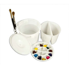 Creative Mark Dupre, secchio per acqua con tavolozza e coperchio - Doppio scomparto e fessura per contenere i pennelli, tavolozza per pittura con