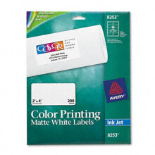 Avery 8253 Inkjet Kleuren Verzendlabels 2 x 4 Mat Wit 200/PK