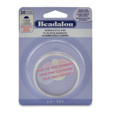 Beadalon German Style Wire  Half Round  Silver Plate  20 Gauge/.032 in-3 m/9.8 ft