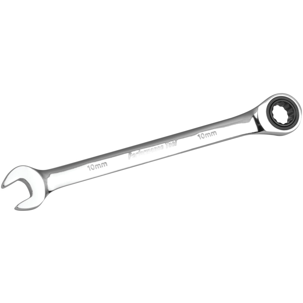 Performance Tool W30350 Professional Chrome Vanadium Metric 10Mm Ratcheting Wrench 039564303500