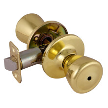 Design House 782748 Tulip Privacy Bed and Bath Door Knob Polished Brass  1 Count (Pack of 1)