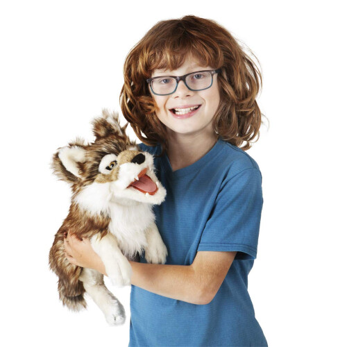 Folkmanis Gray Wolf Hand Puppet Gray/Black/White  1 EA 1