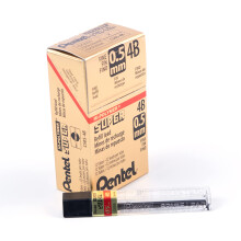 Pentel Super Hi-Polymer-vulling 0,5 mm fijn 4B 144 stuks (C505-4B) grijs