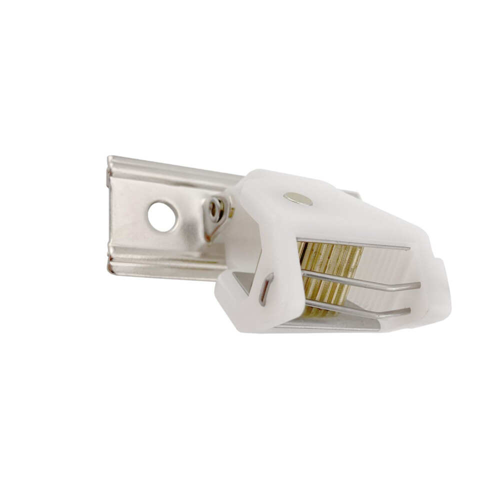 White Roman Shade Cord Lock with Brass Wheels - Holds up to 3 Lift Cords  Suitable for Roman and Woven Wood Shades - 1-Pack  by Amazing Drapery Hardwa