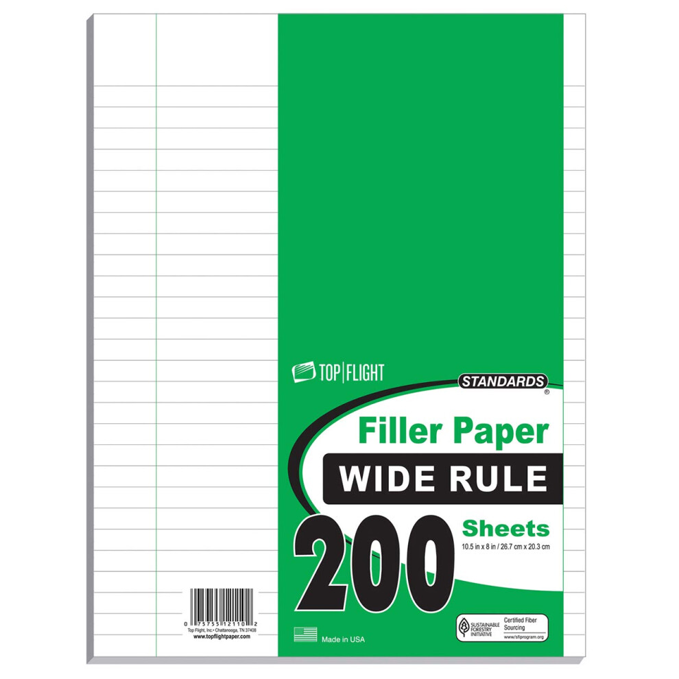 Top Flight Filler Paper 10,5 X 8 Inch Brede Liniaal 200 Vellen (12110)-image