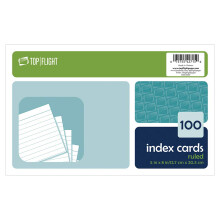 Top Flight Indexkaarten, Geruit, 5 x 8 Inch, Wit, 100 Kaarten per Verpakking (4004033)