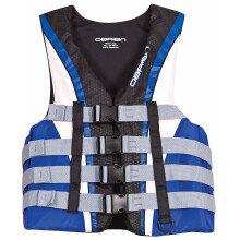 O'Brien heren nylon reddingsvest met 4 gespen (blauw/wit/zwart, kleine borstomvang 32-36 inch)