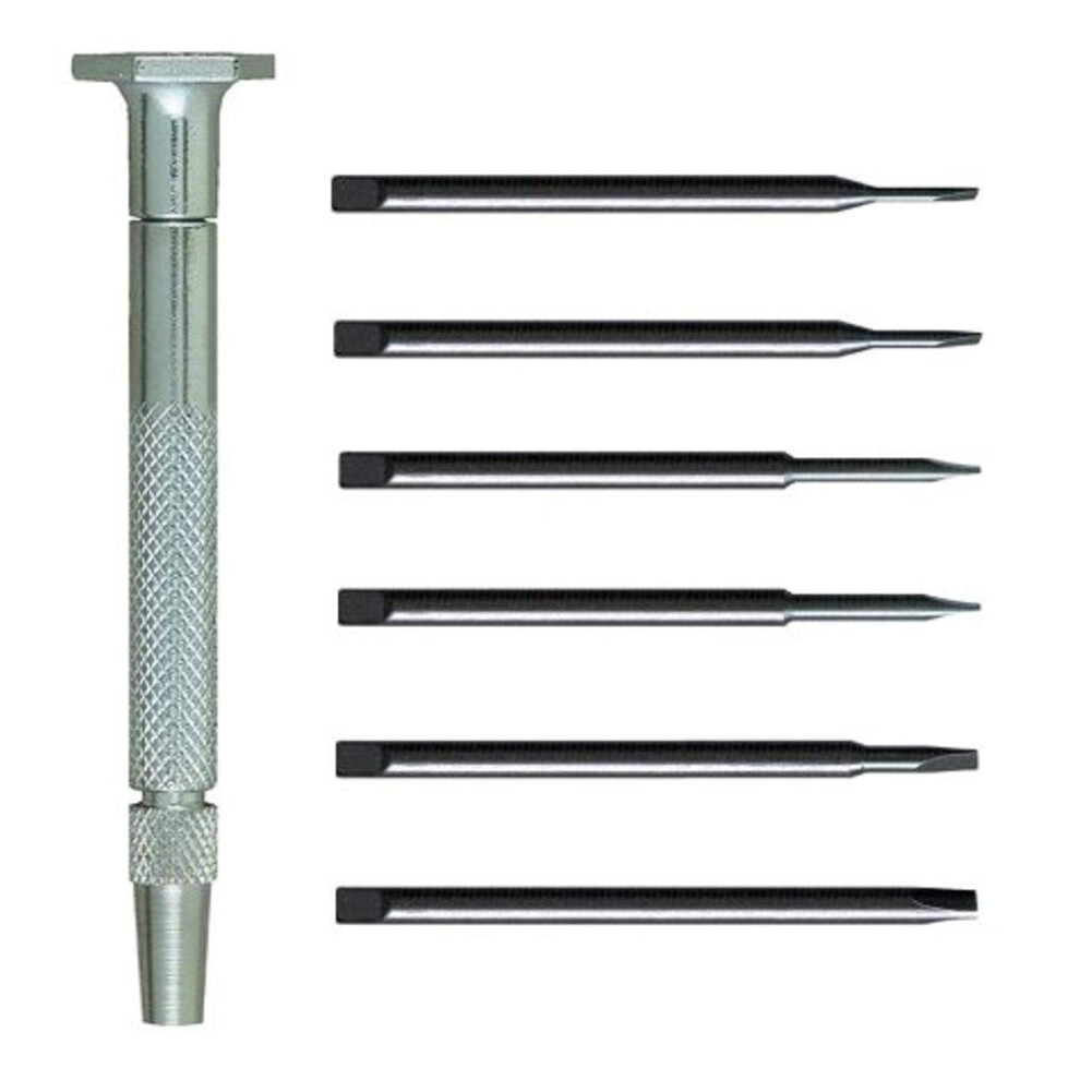 Moody Tools 58-0114 Chromium Vanadium Steel Slotted Screwdriver Set Steel Handle 7-Piece 018018801144