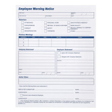 Adams-waarschuwingsformulier voor werknemers 8,5 x 11 inch 2 blokken van 50 formulieren 100 totale formulieren 1-deel elk (9060) Wit
