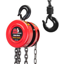 Big Red Hand Chain Hoist 1 Ton 2000 lbs Capacity 8ft/2,5 m Torin Manuell kedja Fall med 2 tunga krokar fr lagerbilmaskiner Red TR9010
