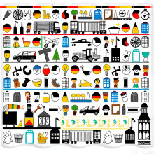 Whimsical Cartoon Shower Curtain - Vibrant Pattern with Shapes & Characters on White Background 180x180cm