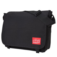 Manhattan Portage Deluxe Computer Bag (LG) with Adjustable Strap Water Resistant Zippered Compartment 1000D Cordura for Work College Travel (Black)