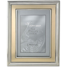 Lawrence Frames 840246 4x6 Silver Plated Metal Picture Frame - Brushed Gold Inner Panel