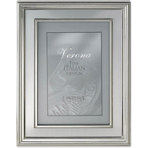 Lawrence Frames Silver Plated Metal Picture Frame  Brushed Silver Inner Panel  4x6