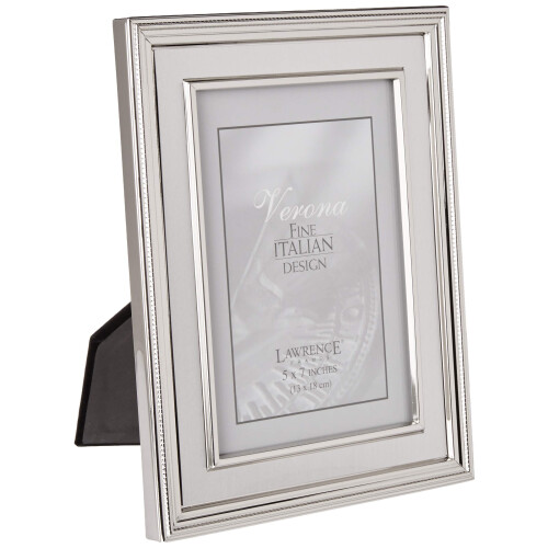 Lawrence Frames Silver Plated Metal Picture Frame  Brushed Silver Inner Panel  5x7