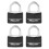 Master Lock Master Lock 141Q Covered Aluminum Keyed Padlock  4 Pack  Black 1