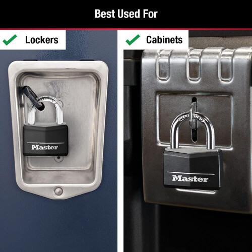 Master Lock Master Lock 141Q Covered Aluminum Keyed Padlock  4 Pack  Black 1