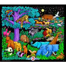 Noah's Night Sky - Large Fuzzy Coloring Poster - Velvet Design Great for Kids and Adults - Arrives Uncolored - Perfect for Arts & Crafts After S
