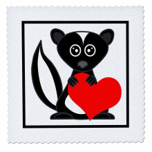 3dRose qs_6107_1 Pre van deka Skunk Has My Heart, tvorcov , 25 x 25 cm