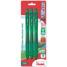 Pentel EnerGel-X sisäänvedettävä nestemäinen geelikynä (0,7 mm) keskilinjainen metallikärki vihreä mustepakkaus 3 kappaletta (BL107BP3D)